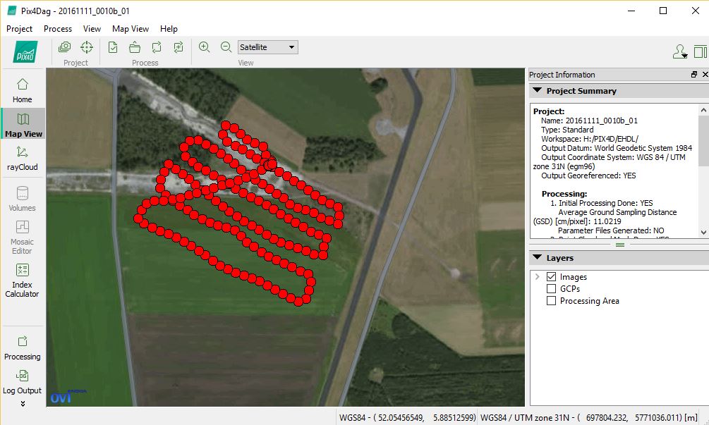 Data processing of aerial images