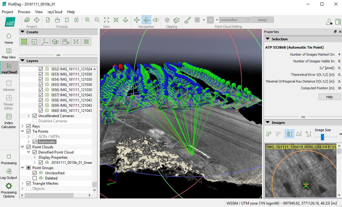 Data processing of aerial images